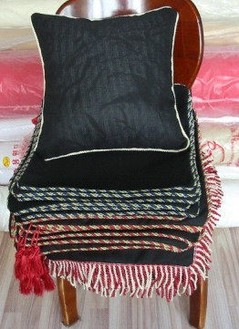 ●胡丽丽十字绣●黑色金边/绳边抱枕 11CT中格 空白 不含芯