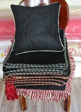 ●胡丽丽十字绣●黑色金边/绳边抱枕 11CT中格 空白 不含芯