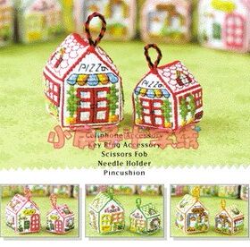 小房子十字绣 DMC-房子-SR-P83(房子 骰子 包子 粽子)立体绣挂件