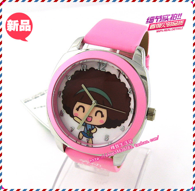 卡通个性风学生粉色女士手表