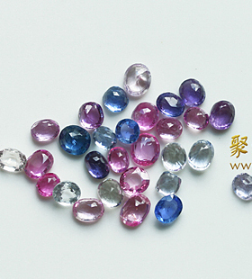 【聚宝盆珠宝】莫谷天然彩色红蓝宝石裸石批量销售29颗32.55克拉