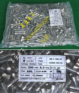 6x32 6.3A 250V保险丝熔断器全新品玻璃壳产地TAIWAN 10只价