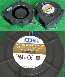 鼓风机 涡轮风扇 滚珠轴承 12V 大风量 AVC 2.4A BA10033B12U