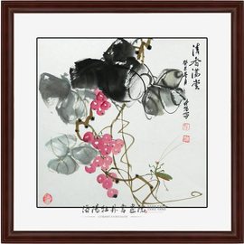 翰澎纯手绘国画牡丹花鸟风景山水客厅玄关书画字画装饰画硕果累累