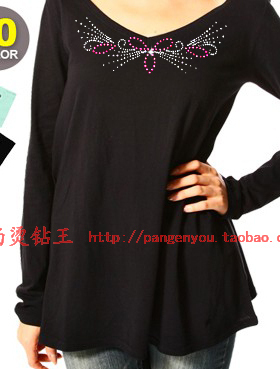 衣服配件 烫图 DIY韩国烫钻 DMC 蝴蝶领口成品烫图2099#