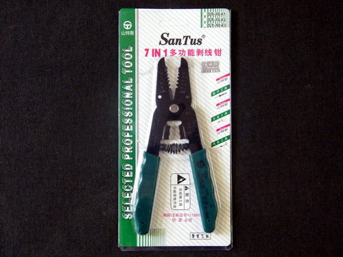 正品山特斯SANTUS 7合1 多功能剥线钳 电工器具 剪线 压接钳 1042