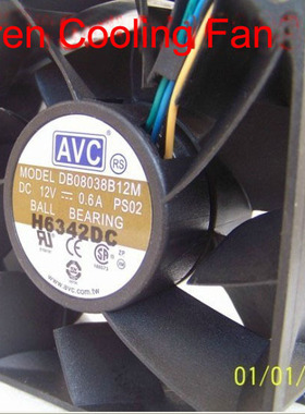 热销推荐原装AVC DB08038B12M PS02 DC12V 0.6A 8cm 电脑散热风扇
