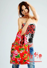 凤凰牡丹手工挎包--红色