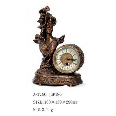 欧式仿古工艺钟表铜铸女士钟机械座钟|古典仿古西洋家居装饰