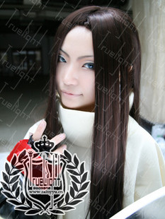 通灵王cosplay叶王假发麻仓好 仙四玄霄中分深咖啡棕色长直高温丝