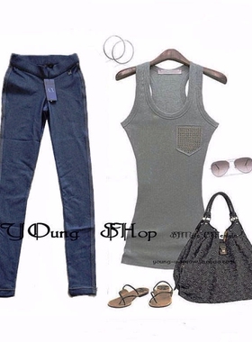 美代折扣Ar_ni E_ 仿牛仔显瘦 九分裤 打底裤