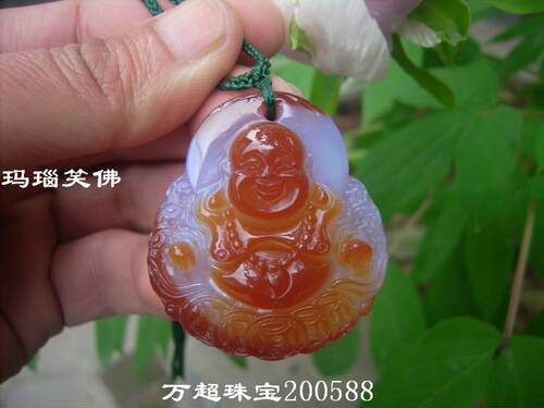 天然玛瑙弥勒佛俏色珠宝