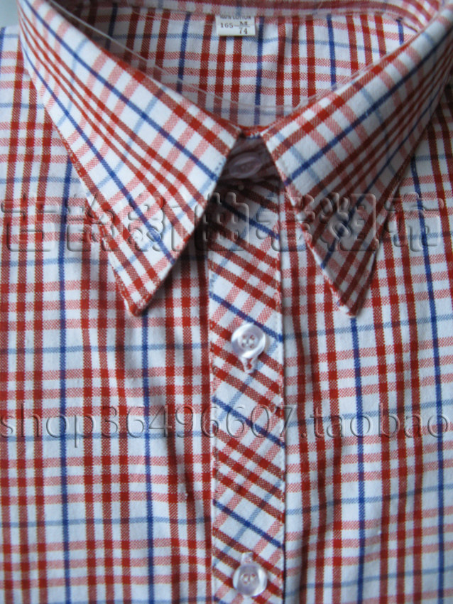 女士短袖衬衫修身格子纯棉精细手织老粗布土布半袖衬衣女式上衣