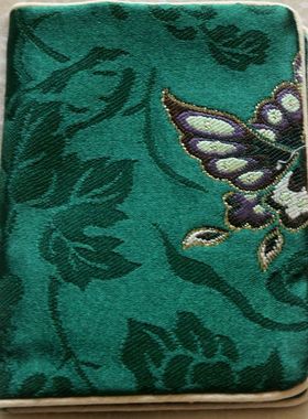 南京云锦研究所 吉祥云锦 纯手工绿色蝴蝶云锦名片夹银行卡套H