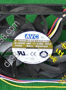 AVC DBTA1225B8U 48V 0.36A 滚珠轴承风扇 9风叶设计