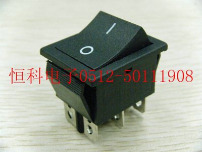 船型开关 KCD2-202 六个脚 纯铜 全黑 翘板开关 CQC认证