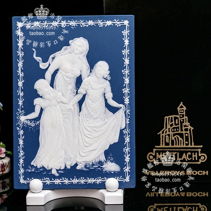 德国制 Villeroy Boch 唯宝 1978年碧玉浮雕限量祈福收藏陶瓷挂盘 家居饰品 装饰坐盘/挂盘 原图主图