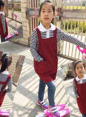 清仓 工厂儿童防污可爱 时尚5-12岁幼儿园美术防护服 绘画围裙