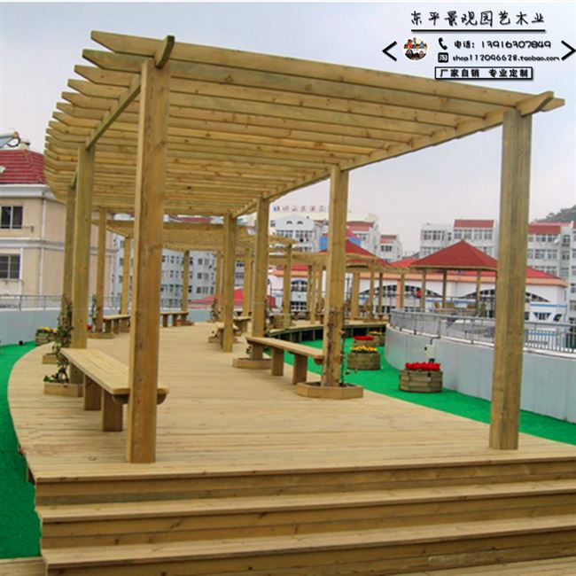 新品防腐木葡萄架立柱碳化木花架廊架阳台户外庭院实木爬藤架凉亭