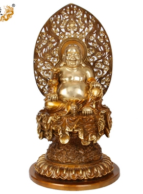 纯铜大肚佛家居摆设
