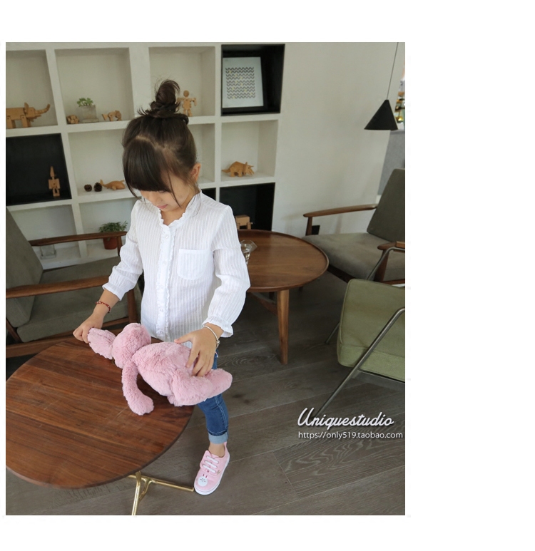 Chemise fille à manche longue en coton - Ref 2088992 Image 4