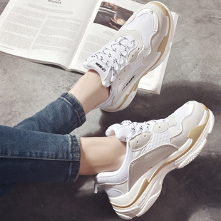 ins超火鞋子女冬季韩版原宿ulzzang百搭运动鞋2017新款小白鞋老爹