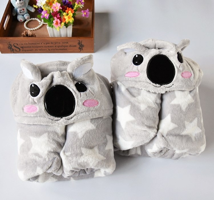 婴童毛毯法兰绒羊羔绒连帽披肩