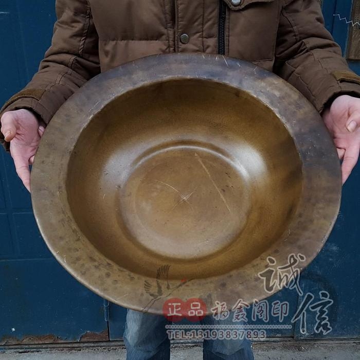 铜器大号加厚仿古铜盆摆件火盆碳盆脸盆装饰道具礼品古玩收藏