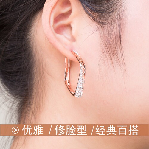 925银长款欧美风饰品夸张大耳圈