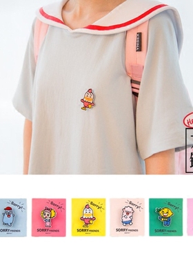 Bentoy损友系列刺绣胸针 可爱卡通日系原宿风别针配饰小礼物
