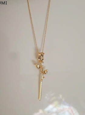 sweet affection 让我送你一朵玫瑰花儿 原创独立设计项链毛衣链