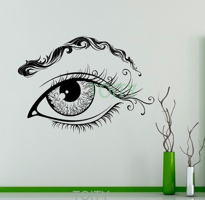 美人眼睛特写贴画美容院装饰贴纸 Eye Eyebrows