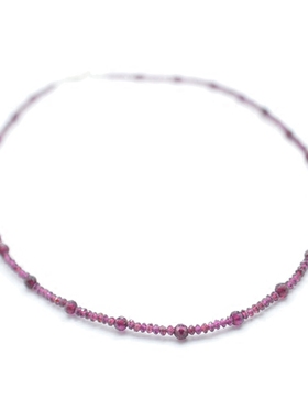 手工半宝石女士天然纯银扣项链