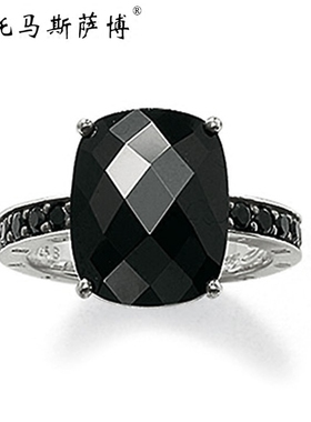 托马斯萨博黑钻鸡尾酒欧美风戒指
