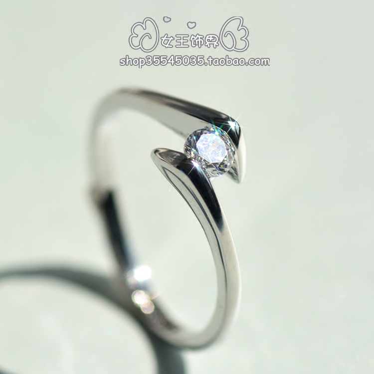 欧美日韩版20分仿真钻戒女求婚拍照简约学生气质OL潮款戒指环包邮