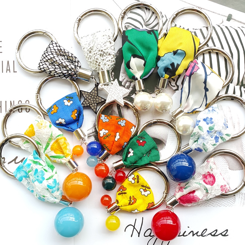 韩国进口饰品配饰RenaC/RC糖果色圆球大圆环包挂钥匙扣配件