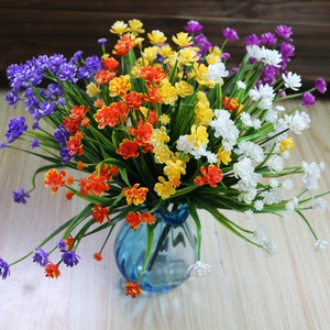 7叉莲花 户外花箱插花仿真花草 花槽塑料花假花装饰花 插花配材