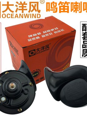 12V/24V大洋风汽车通用型蜗牛喇叭防水高低音双音小蜗牛鸣笛喇叭