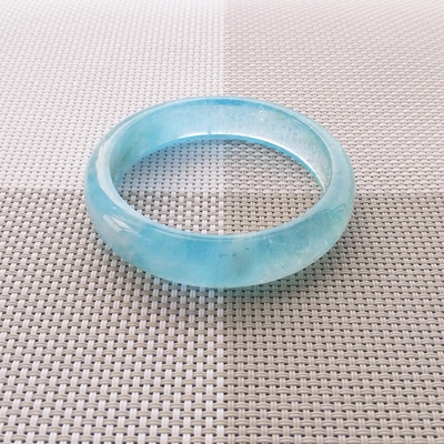星光玻璃体通透内径海蓝宝手镯
