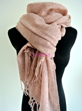 秋冬新款外贸原单蓬松中薄款纯色金丝羊绒围巾披肩女款男款