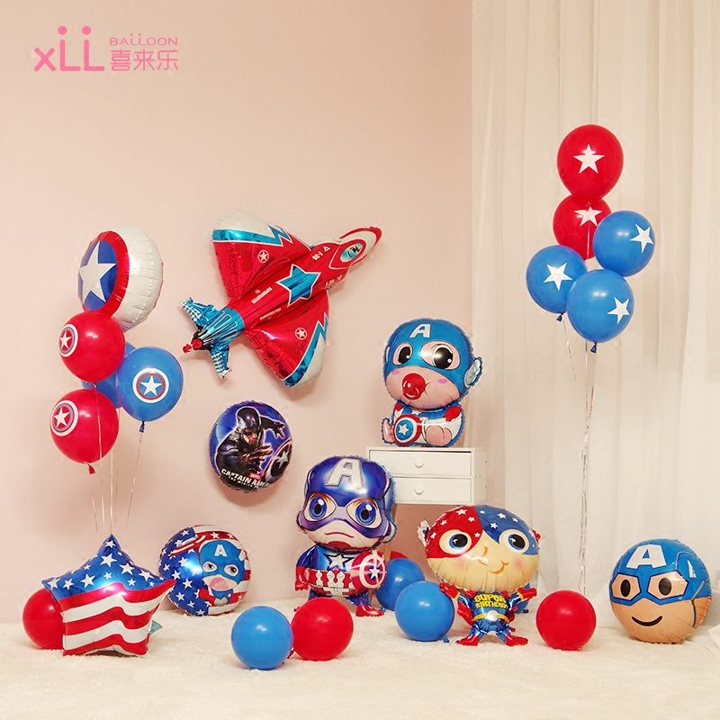 baby full moon One hundred days arrangement Children&#39;s Day The age of birthday party ornament Captain America Cartoon balloonin the Festive supplies/Gift , Balloon/Floating air ball , Balloon  category - from Buy2taobao.com to provide professional Taobao agent buy service