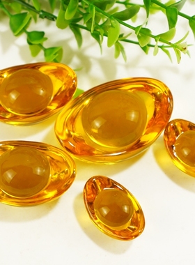 水晶元宝酒柜摆件仿古特大号金银元宝居家装车饰工艺品