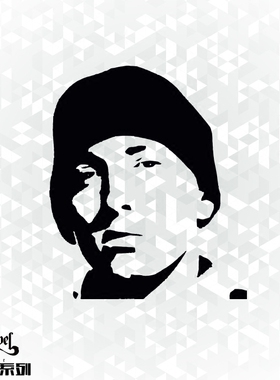 TLP镂空车贴 埃米纳姆Eminem说唱嘻哈皇帝RAP 笔记本贴行李箱贴纸