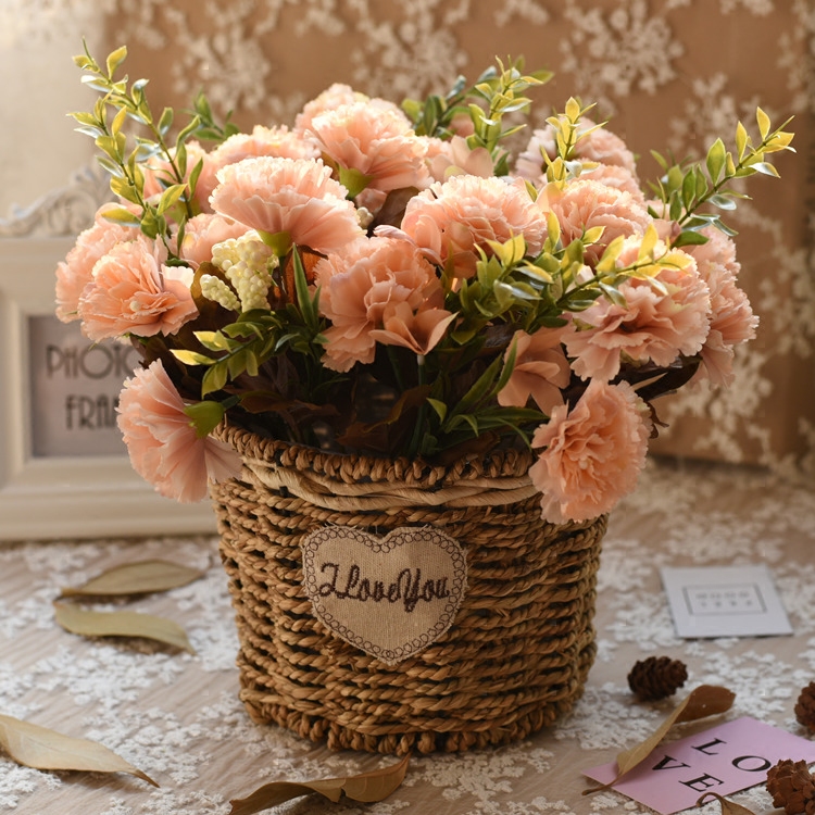 田园草编篮插花假花装饰花仿真花套装干花客厅装饰品餐桌盆栽摆件,家居饰品,仿真花/假花,淘宝优惠券,粉丝福利购,淘宝优惠卷