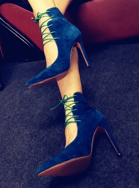 silla rulers 女鞋 尖头超高跟10厘米 11厘米  蓝色 红色 婚鞋