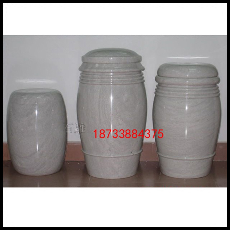 定制汉白玉雕刻天然玉石骨灰盒桶坛罐盅厂家直销棺材寿材现代中式