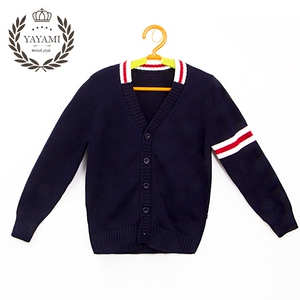 丫丫蜜童装开衫英伦风校服中小学生秋冬针织开衫儿童班服毛衣外套
