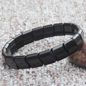 锗石托玛琳手链珠子保健手镯负离子首饰电气石手环能量石赭石手腕