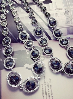 欧美夸张复古韩版挂件短款毛衣链