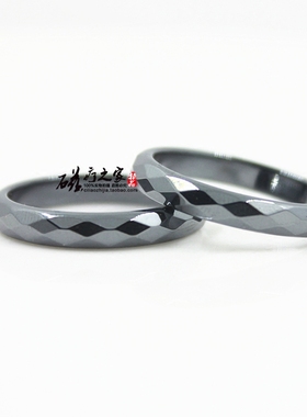 情侣对戒无磁性黑胆石切角aaa货